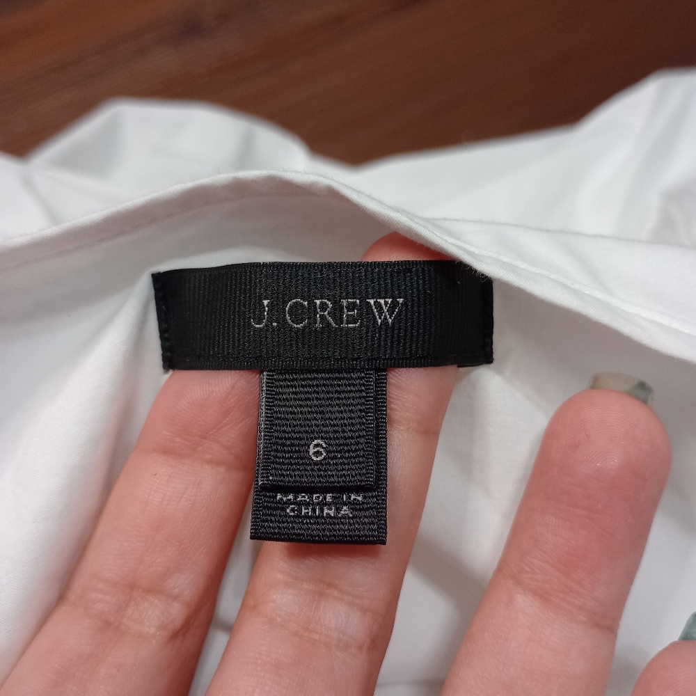 J.Crew Ruffle-Front Poplin Top - Picture 3 of 7